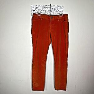 BANANA REPUBLIC Women's size 30 Corduroy PANTS Straight Leg 5-Pocket RUST ORANGE